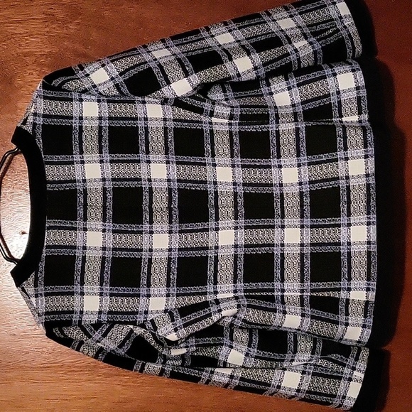 NWT Kasper black cream open front corpcore blazer size 10 - Picture 3 of 6